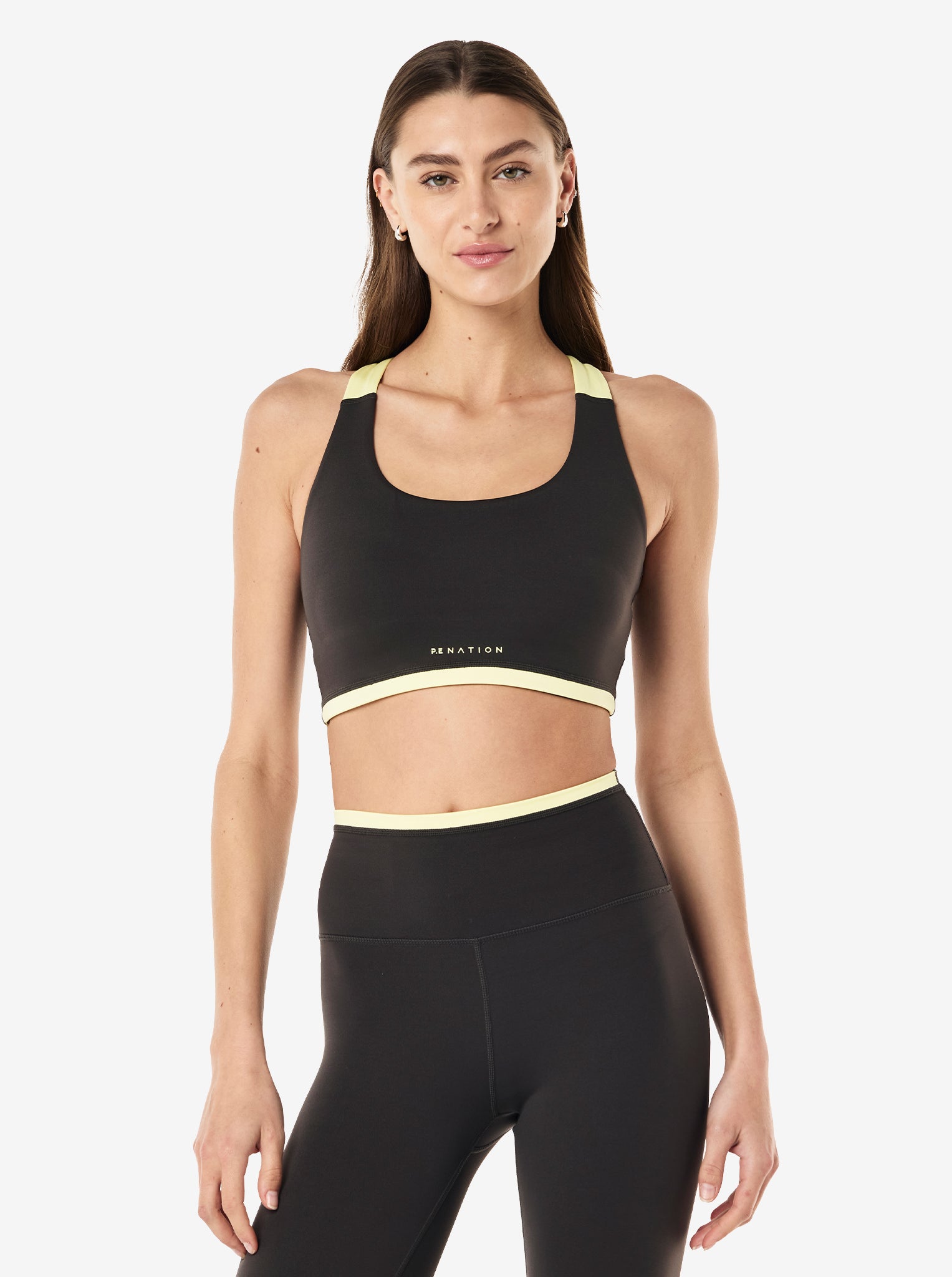 Highgate Sports Bra in Smokestone & Lemonade