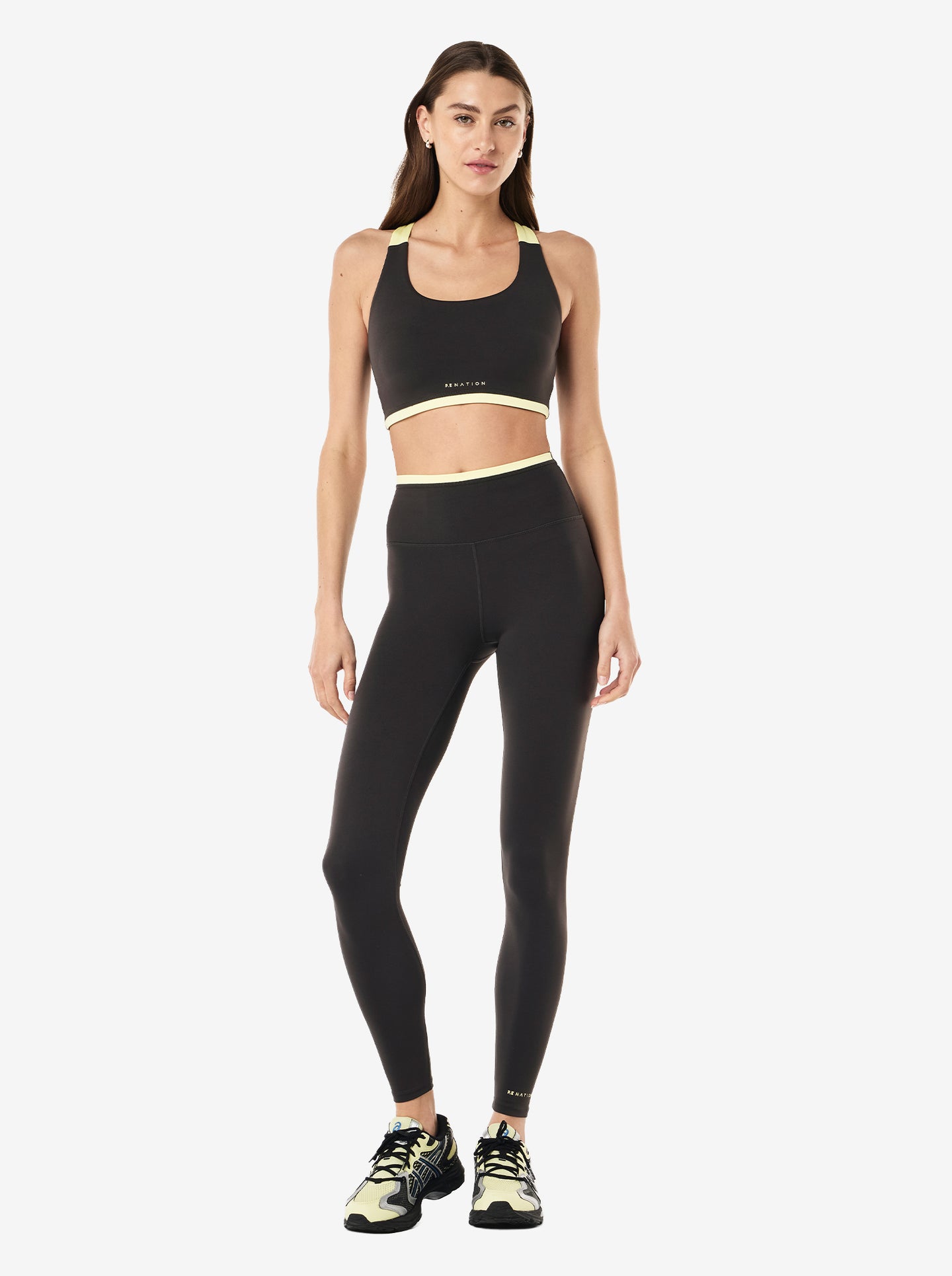 Highgate Sports Bra in Smokestone & Lemonade