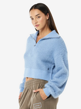 Greenpoint Zip Neck Knit in Dusty Blue