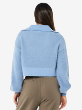 Greenpoint Zip Neck Knit in Dusty Blue