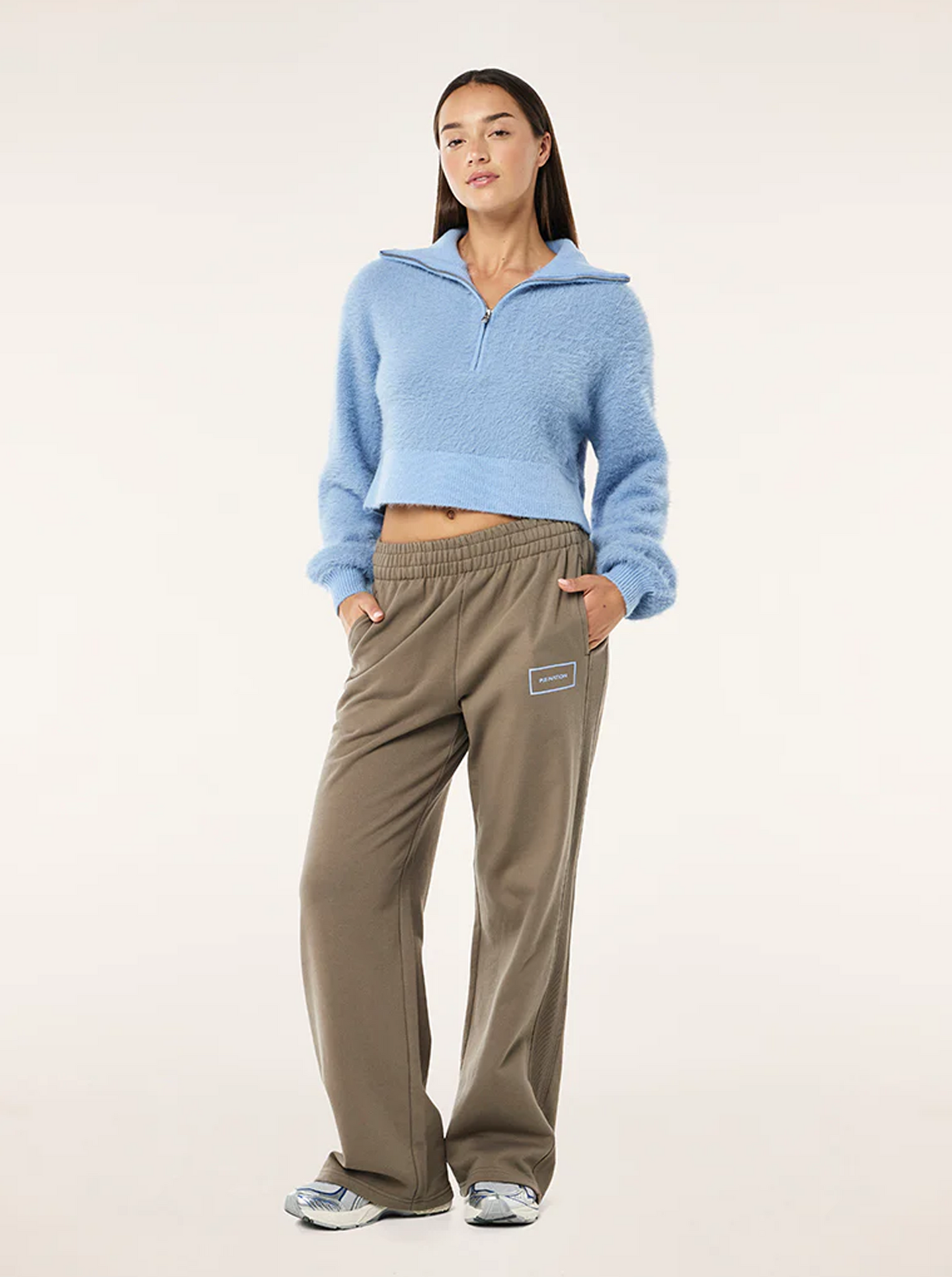 Greenpoint Zip Neck Knit in Dusty Blue