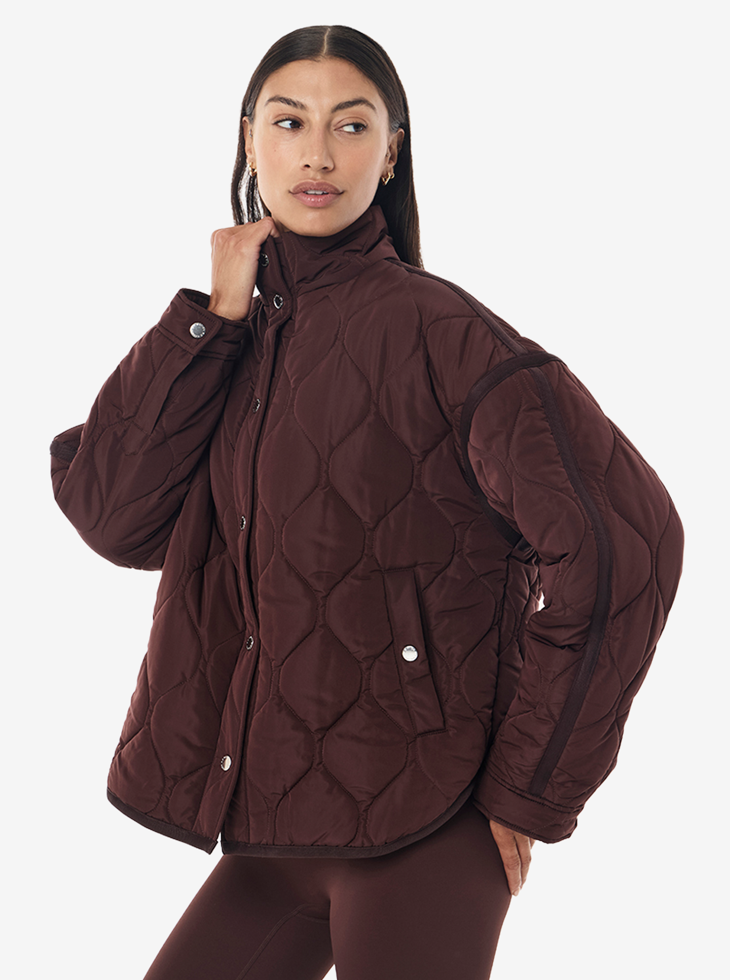 Surge Quilt Jacket in Mahogany