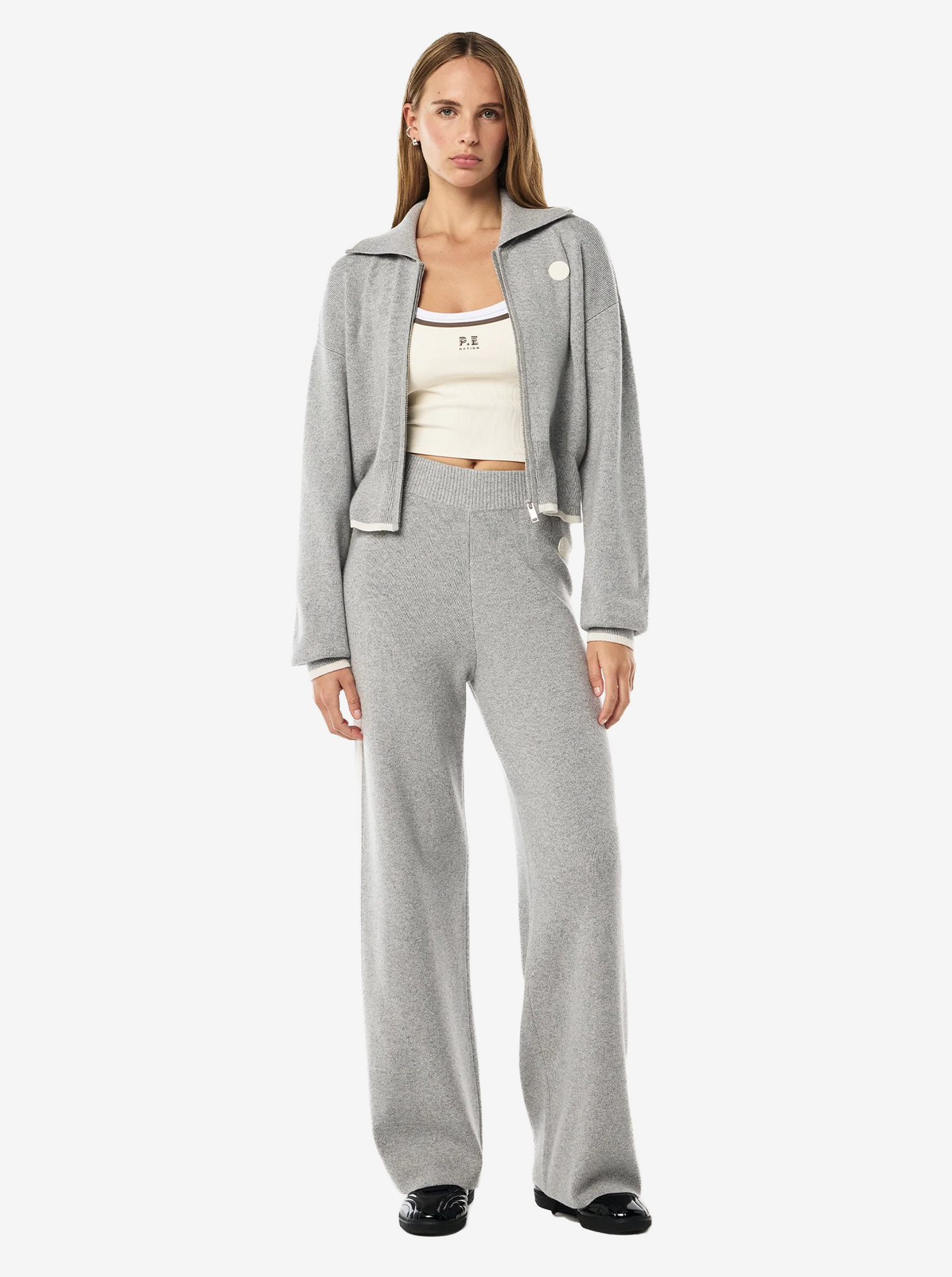 Verge Knit Pant in Grey Marle