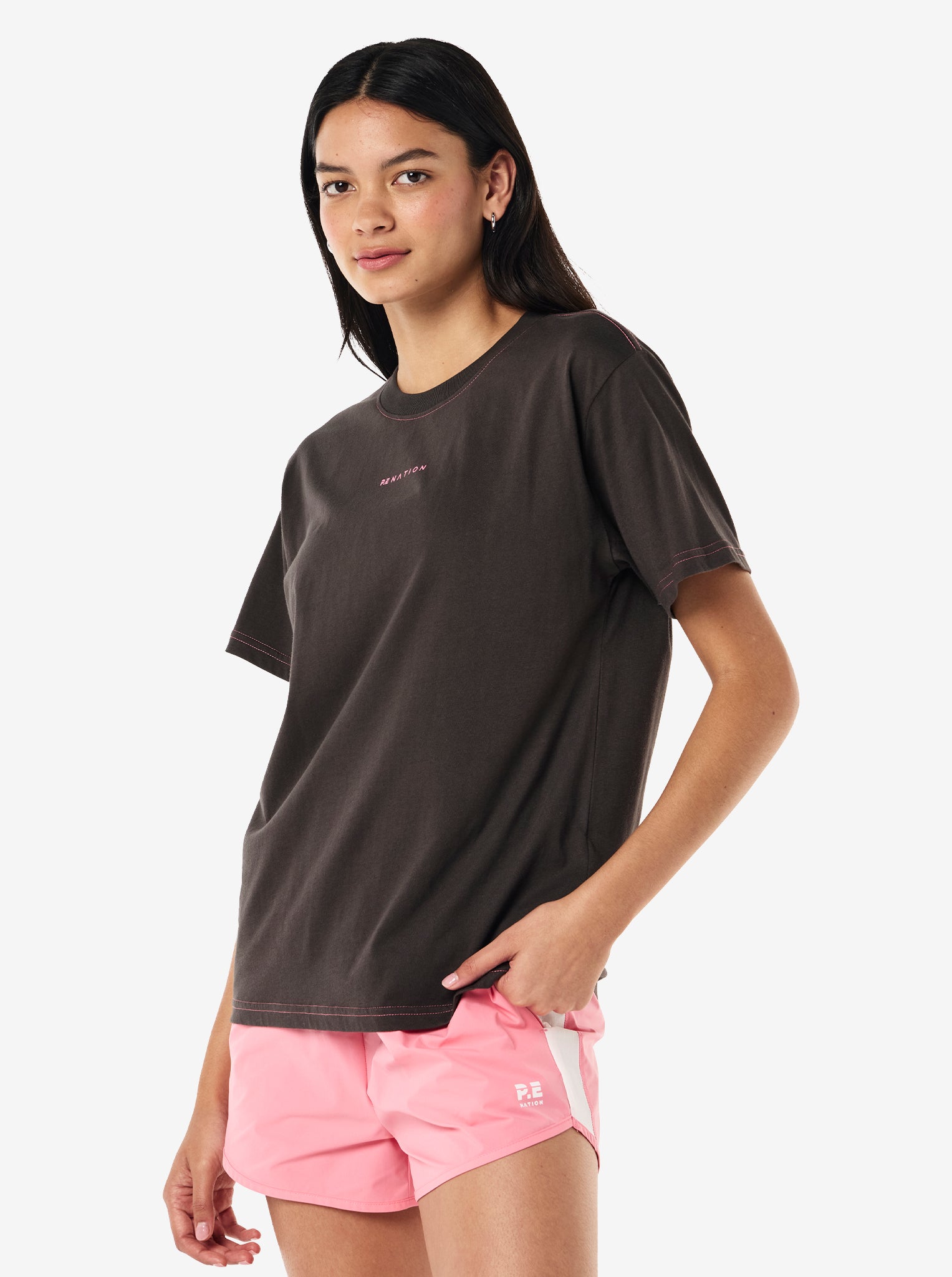 Shift Tee in Smokestone