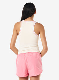 Nexus Rib Tank in Whisper White & Pink Lemonade