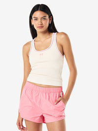 Nexus Rib Tank in Whisper White & Pink Lemonade
