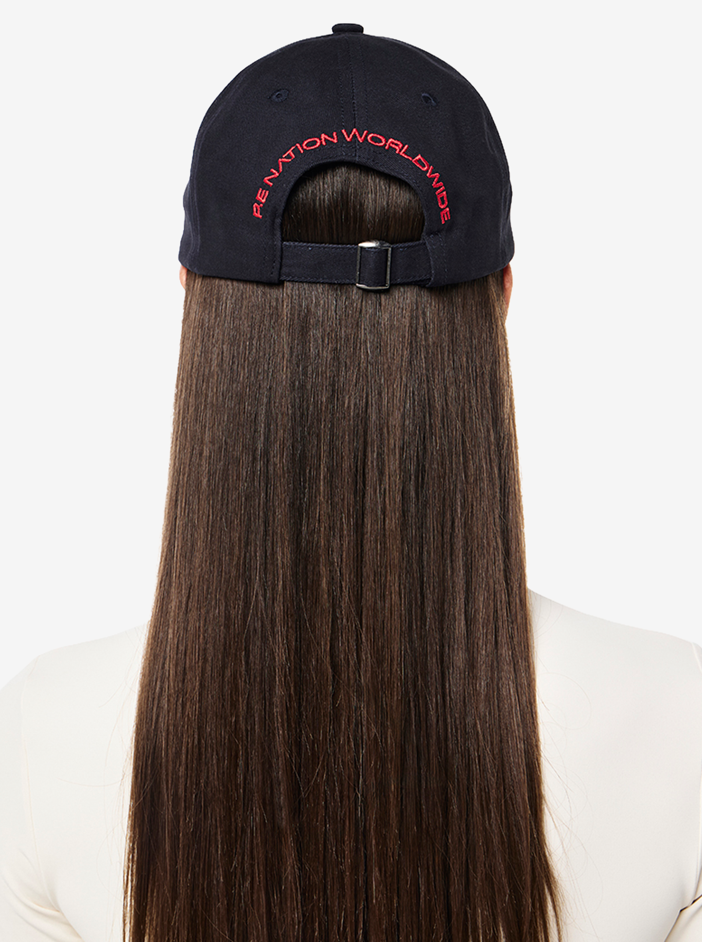 Shift Cap in Dark Navy & Strawberry