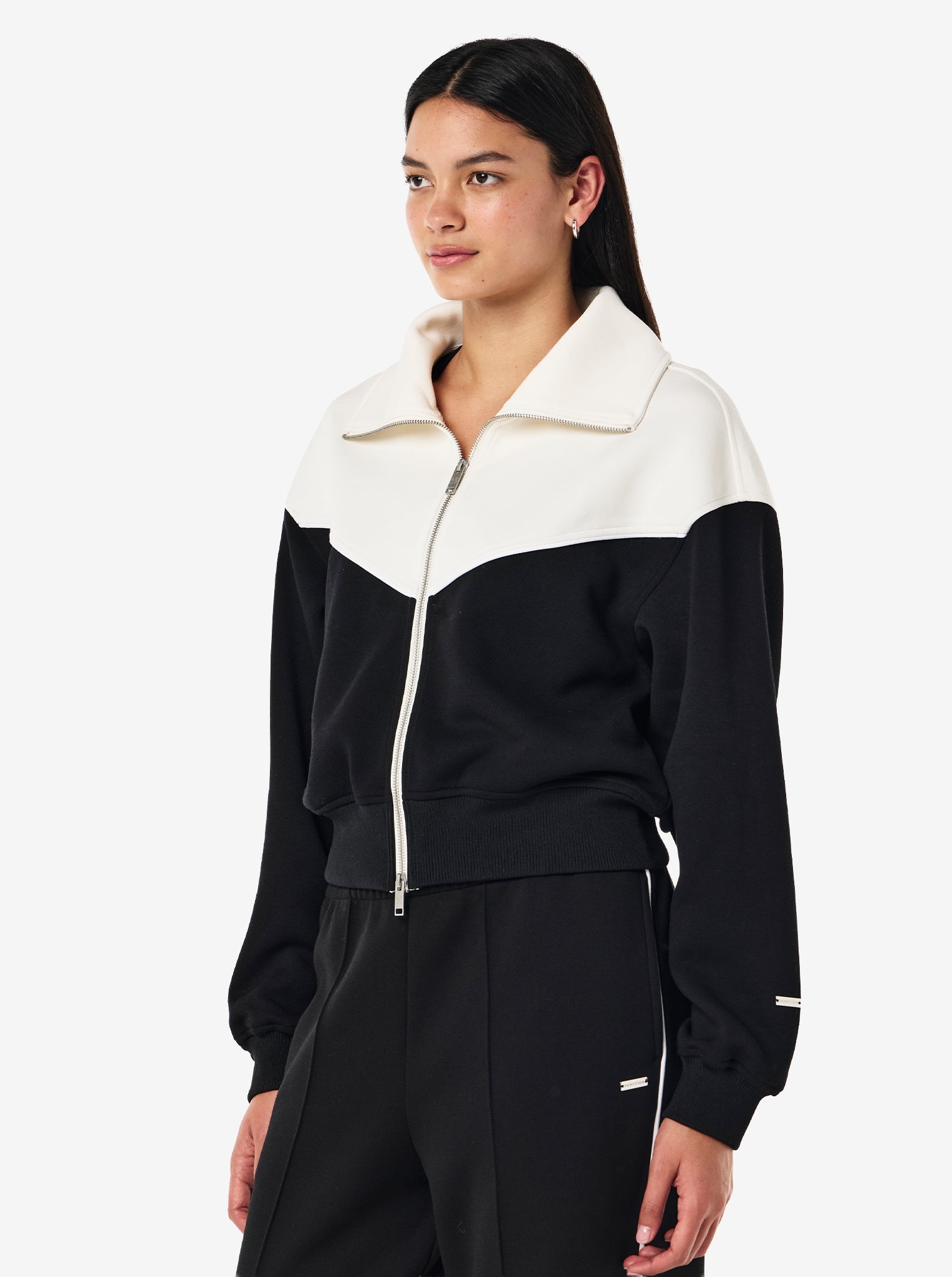 Triumph Jacket in Black & Whisper White