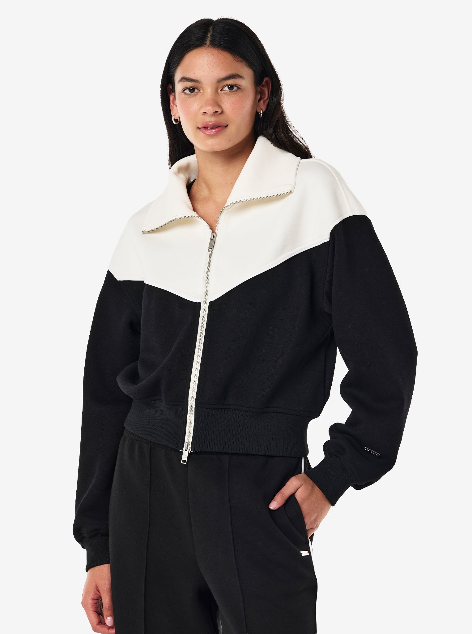 Triumph Jacket in Black & Whisper White