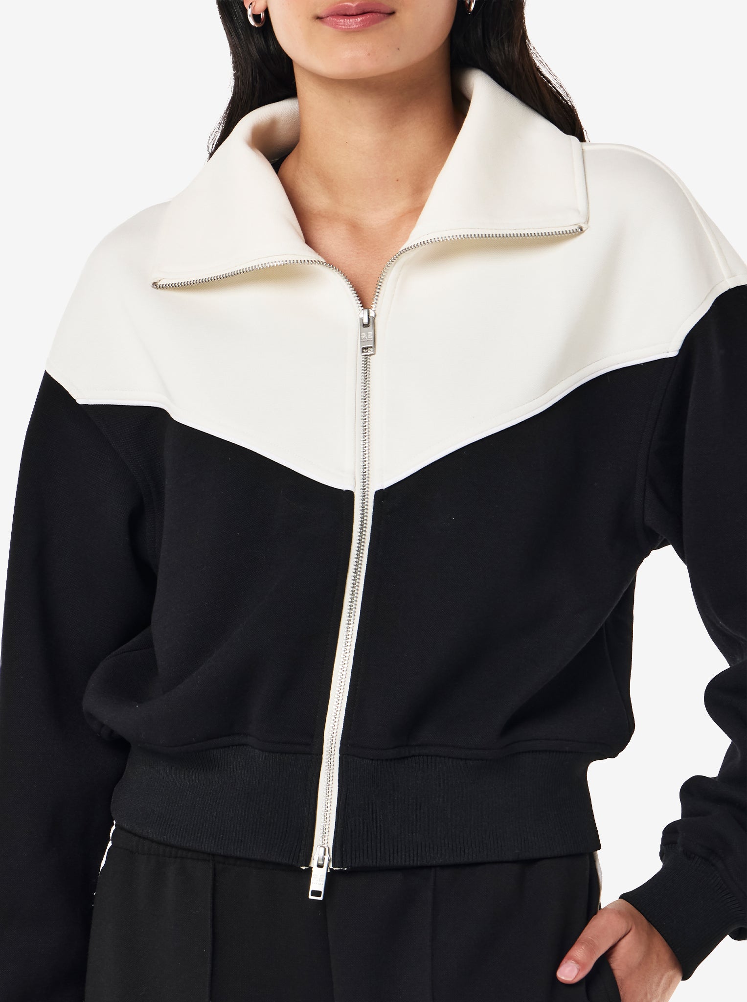 Triumph Jacket in Black & Whisper White