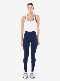 Radar Rib Tank in White & Dark Navy