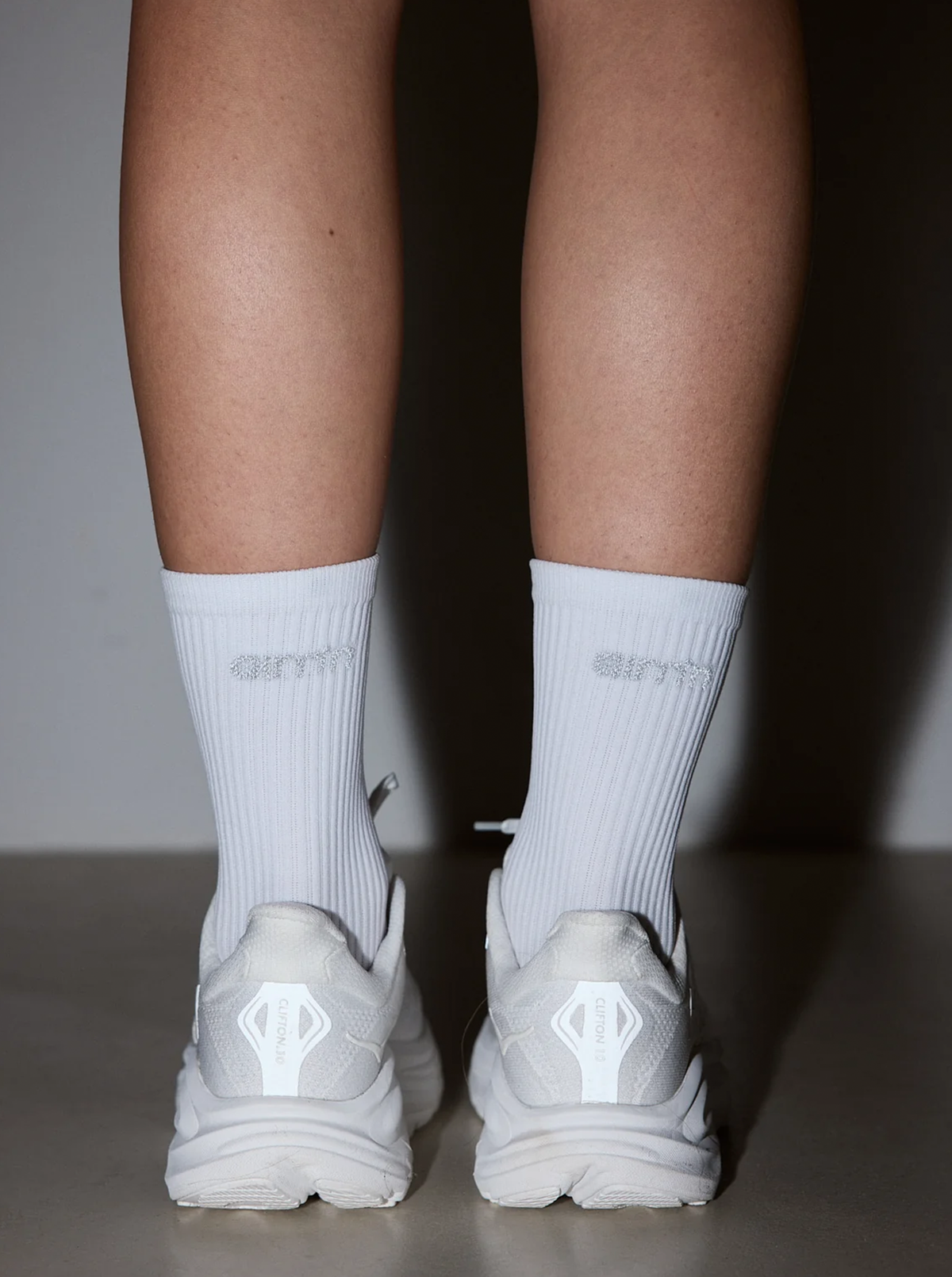 High Running Socks in White