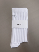High Running Socks in White