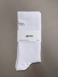 High Running Socks in White