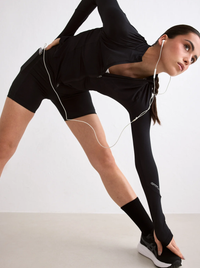 Running Midi Biker Shorts in Black