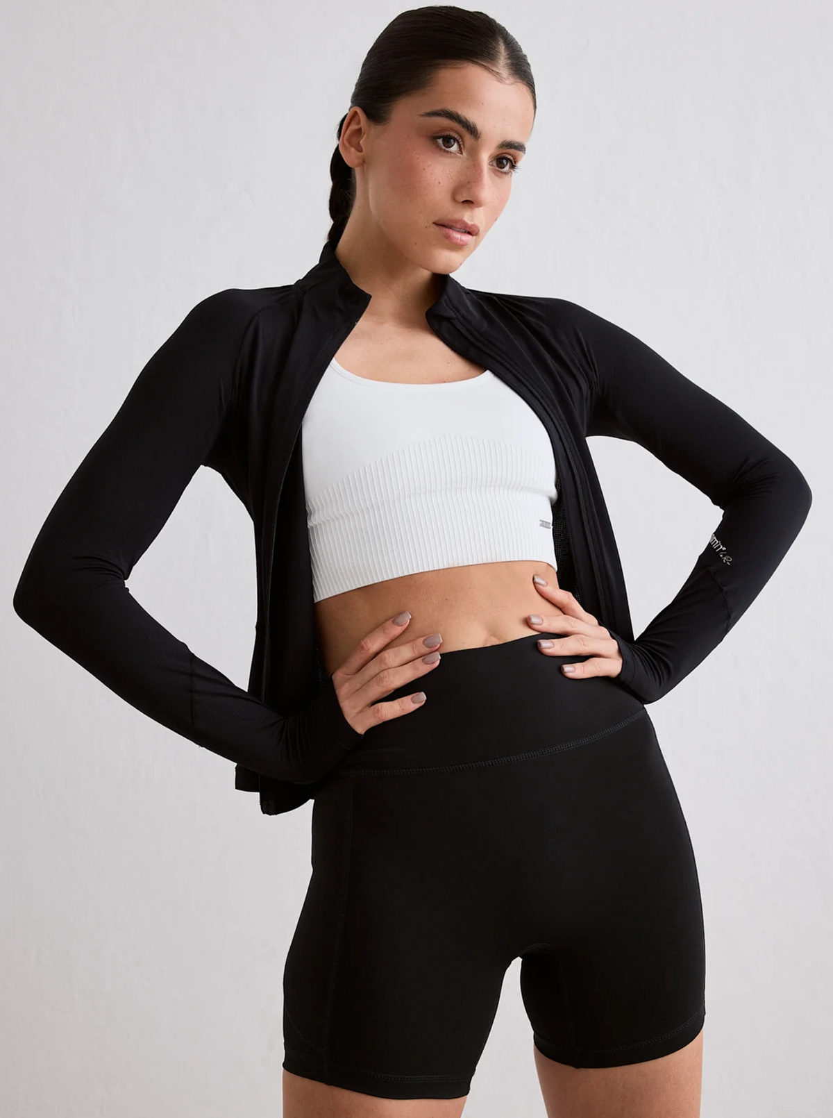 Running Midi Biker Shorts in Black