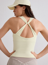 Lunar Running Singlet in Lemon White