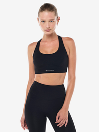 Signature Racer Sports Bra in Black