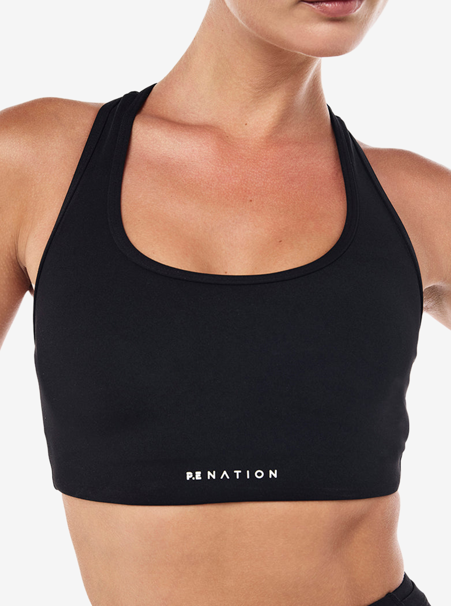 Signature Racer Sports Bra in Black