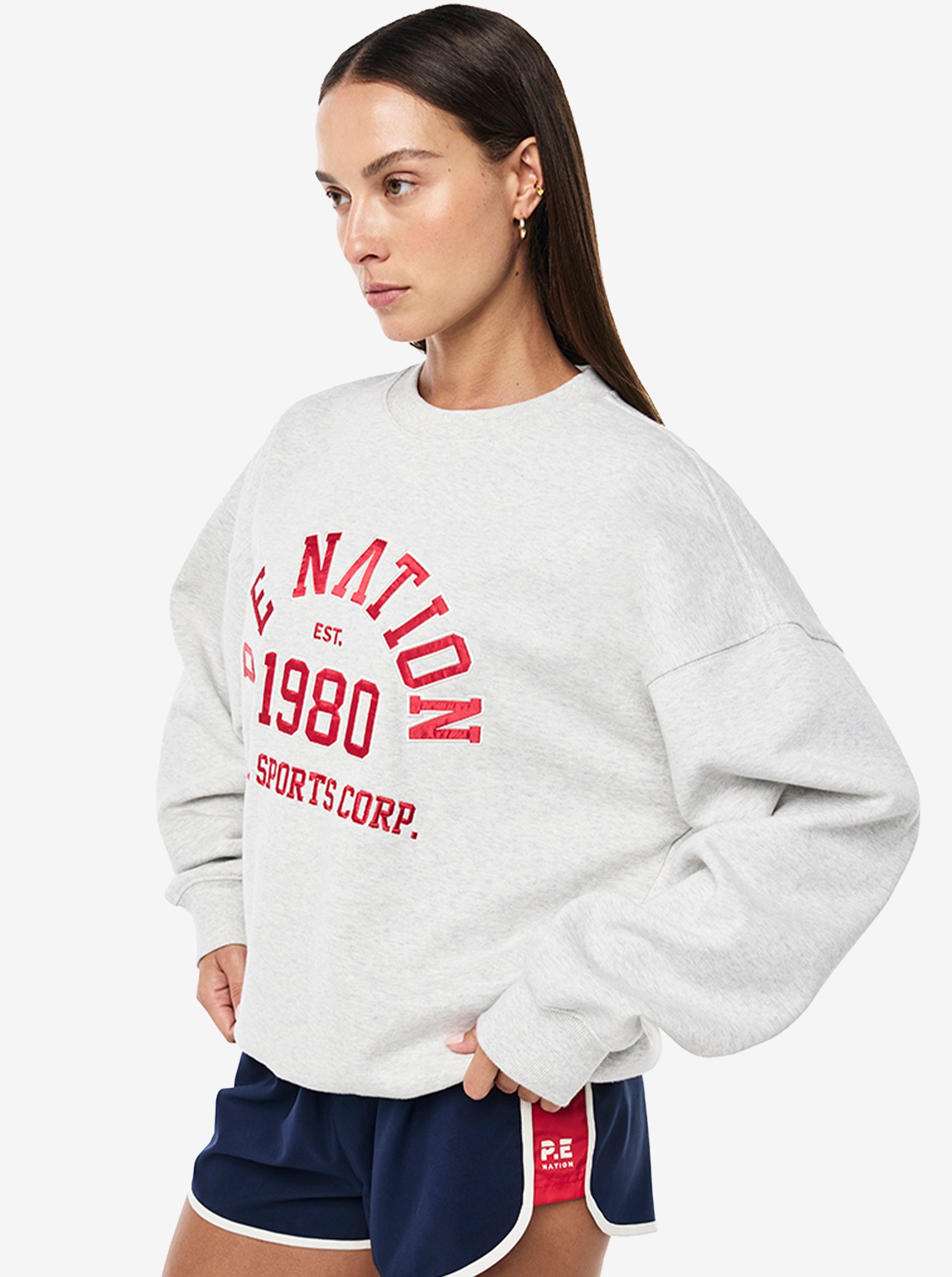 Backspin Sweat in Grey Marle