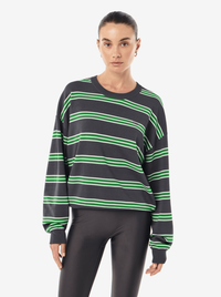 Retreat Stripe Sweater in Iron Stripe