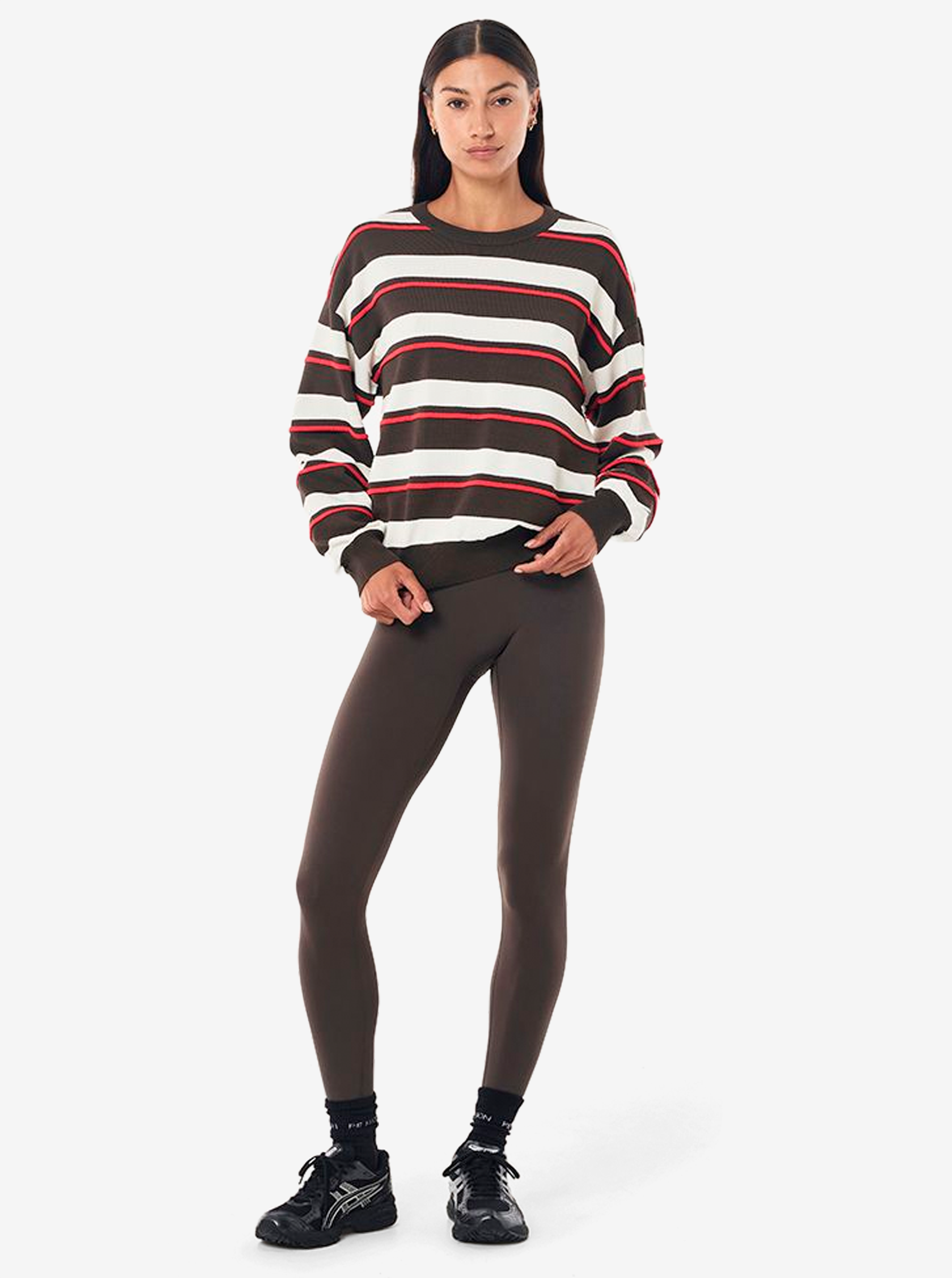 Retreat Stripe Sweater in Dark Olive Stripe