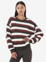 Retreat Stripe Sweater in Dark Olive Stripe