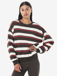 Retreat Stripe Sweater in Dark Olive Stripe
