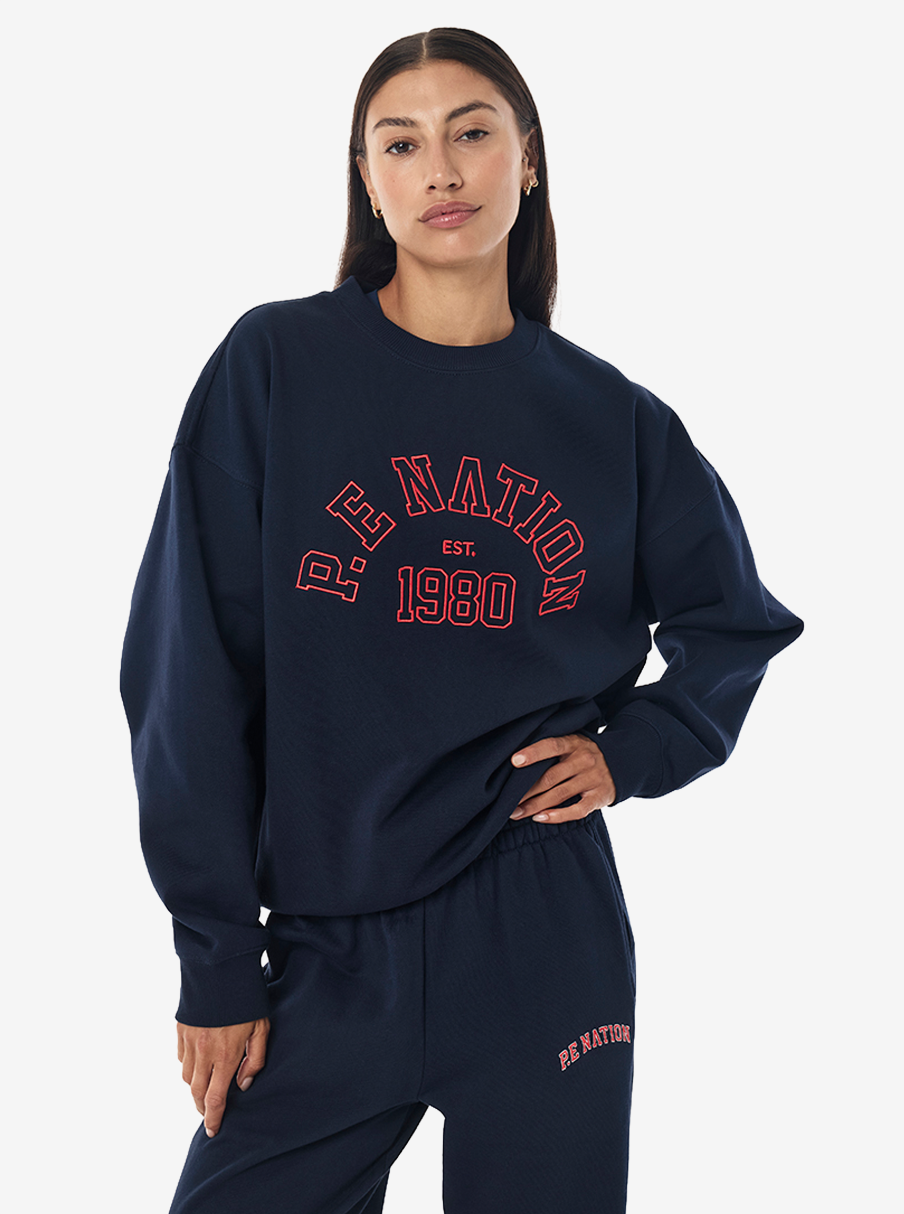 Established Oversized Sweat in Dark Navy