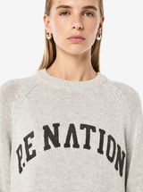 Legacy Knit Crew in Snow Marle & Caviar