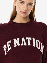 Legacy Knit Crew in Mahogany & Whisper White