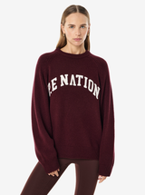 Legacy Knit Crew in Mahogany & Whisper White