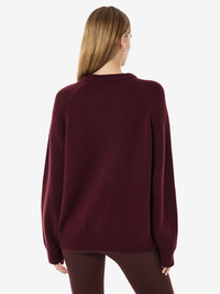 Legacy Knit Crew in Mahogany & Whisper White