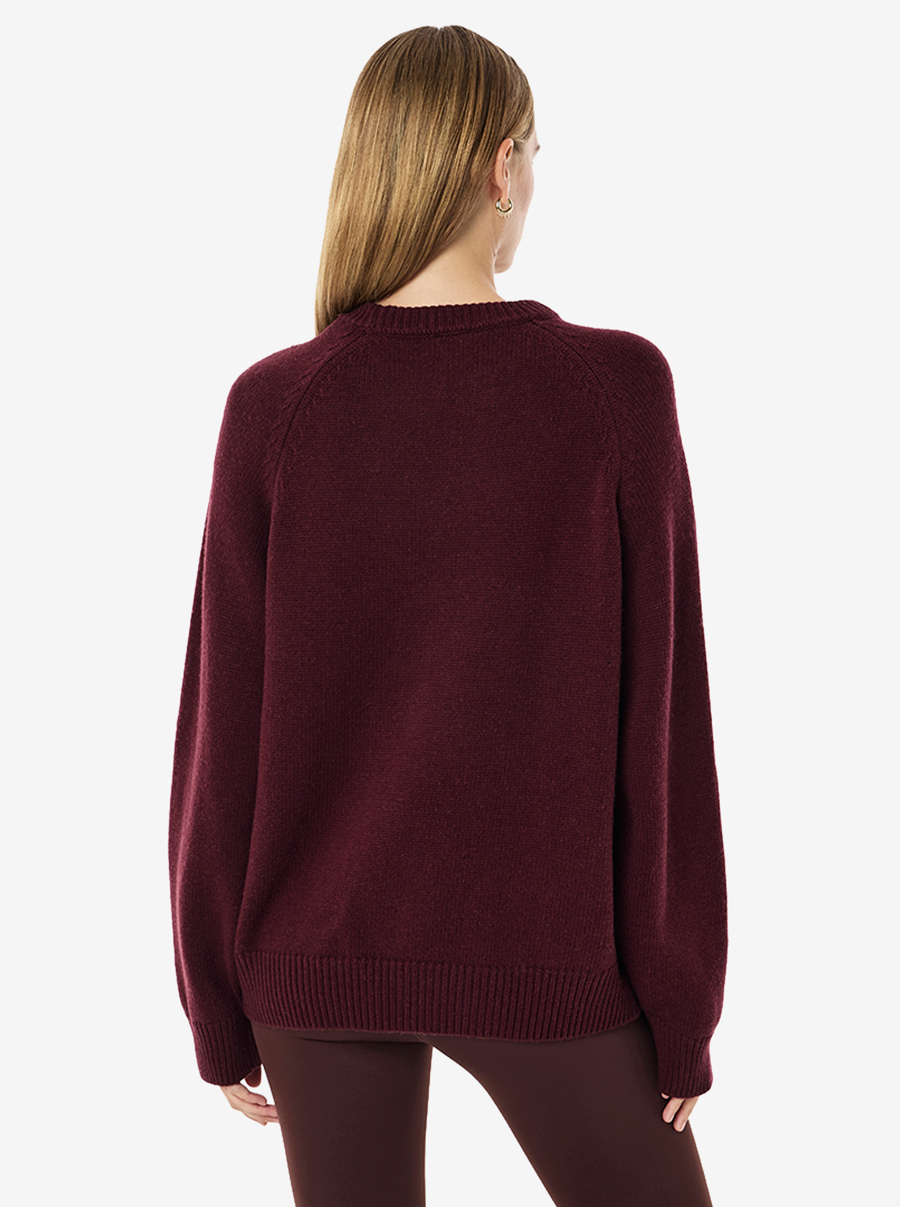 Legacy Knit Crew in Mahogany & Whisper White