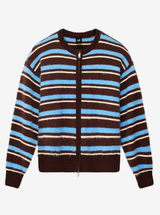 Sable Stripe Knit Bomber in Coffee Stripe