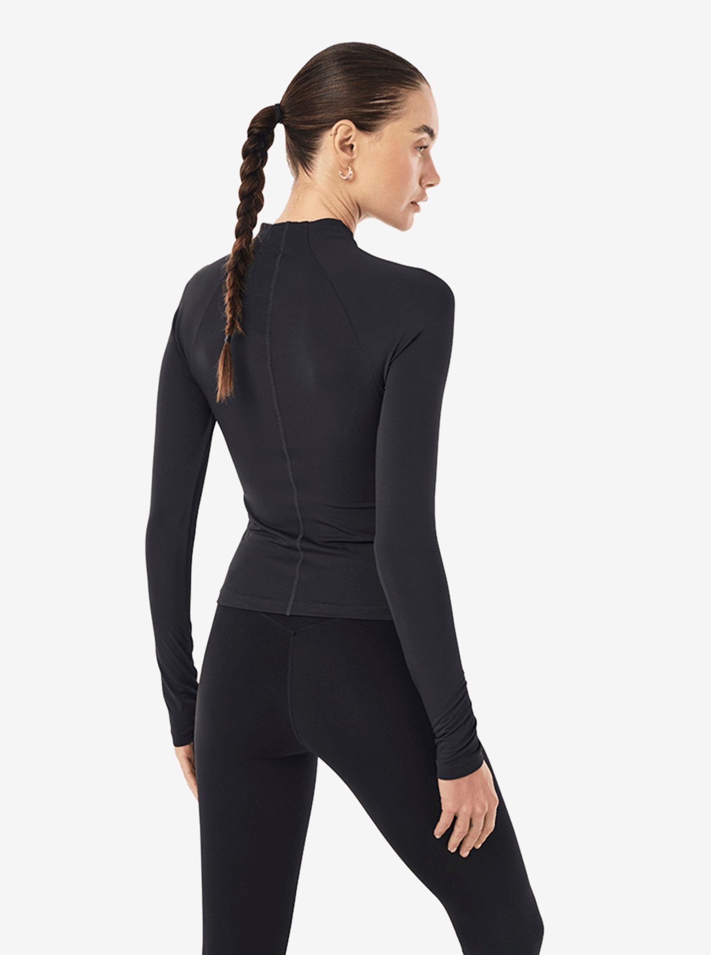Off Duty Long Sleeve Top in Black