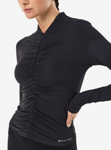 Off Duty Long Sleeve Top in Black