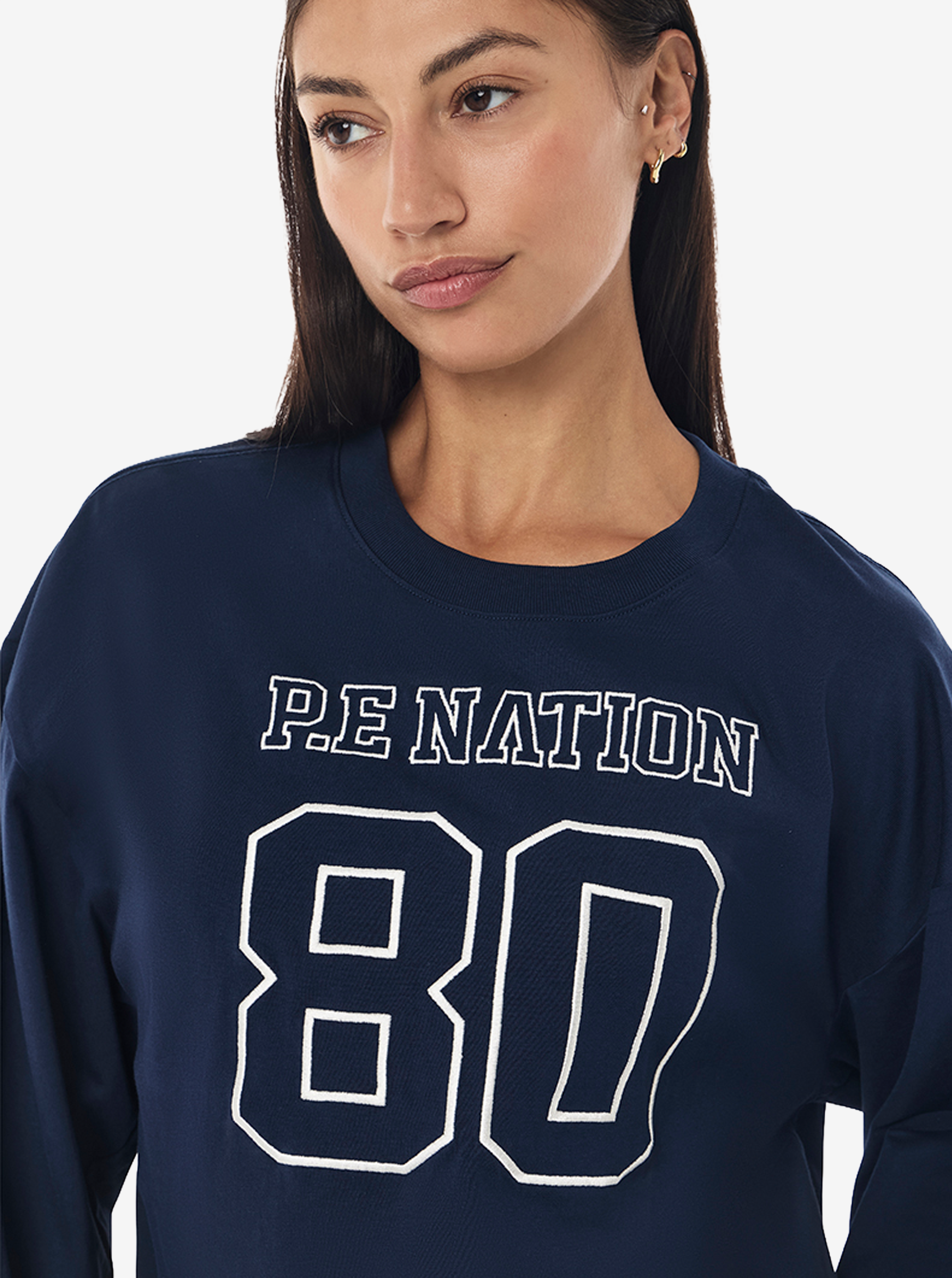 Oversized Long Sleeve Tee in Dark Navy