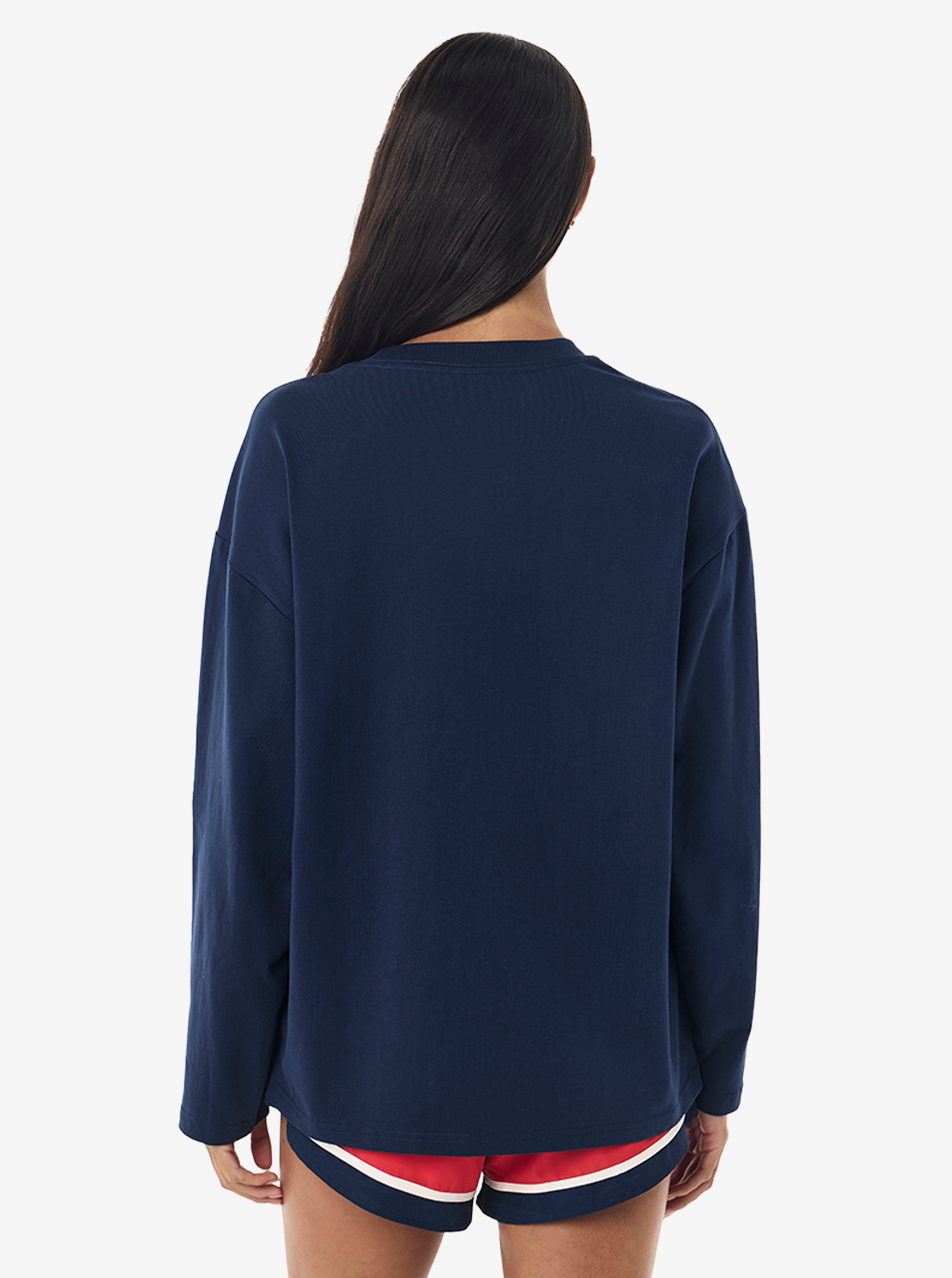 Oversized Long Sleeve Tee in Dark Navy