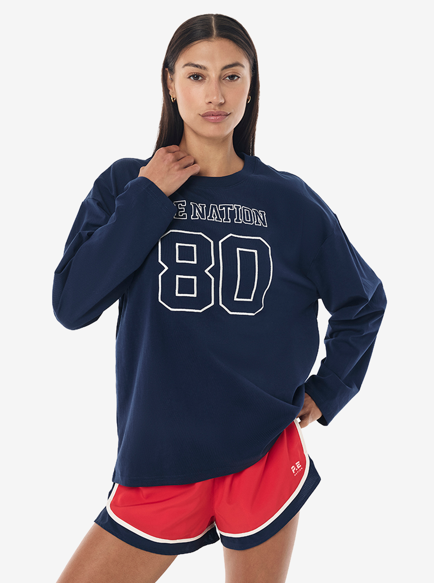 Oversized Long Sleeve Tee in Dark Navy