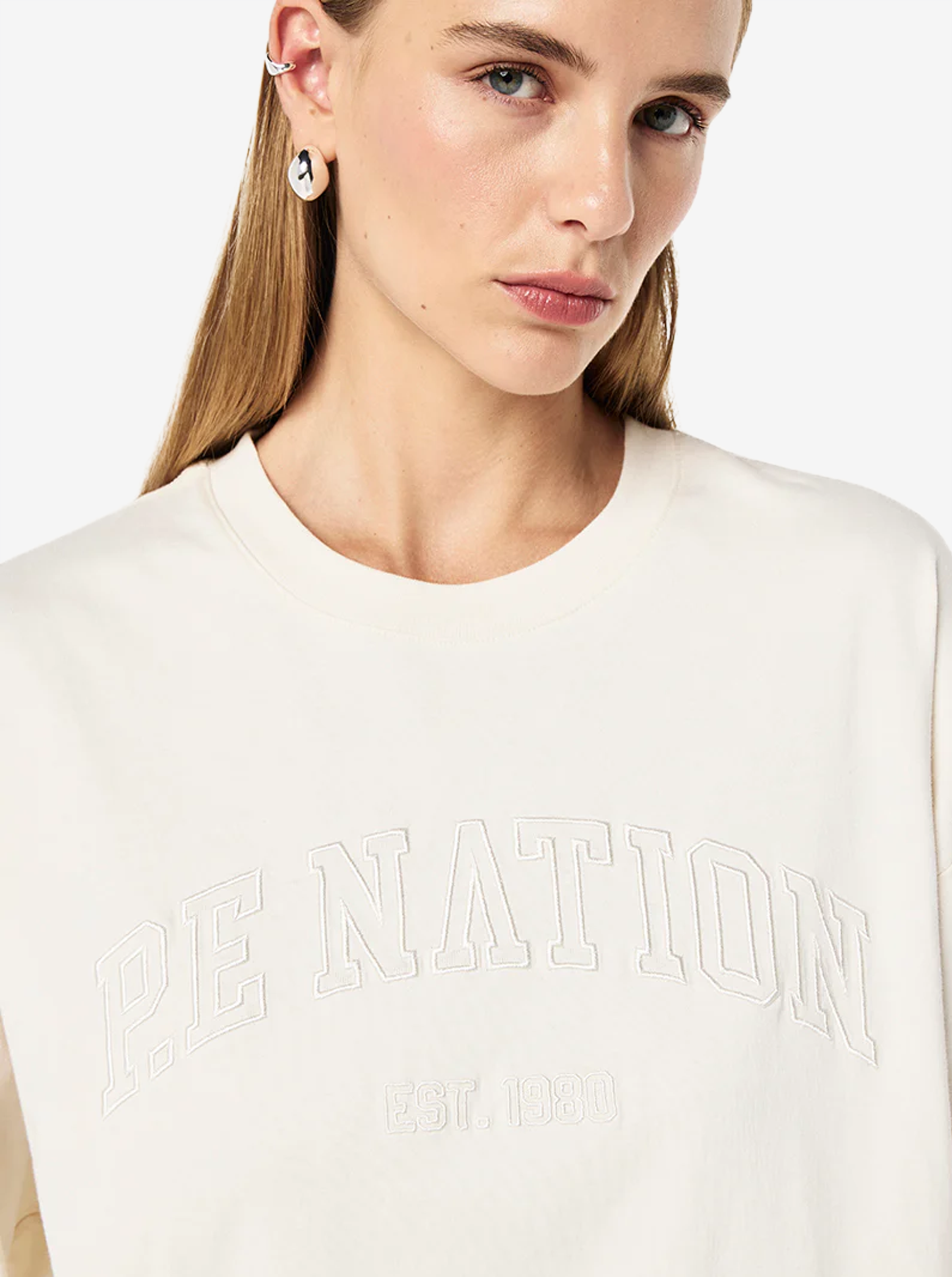 Core Oversized LS Tee in Whisper White