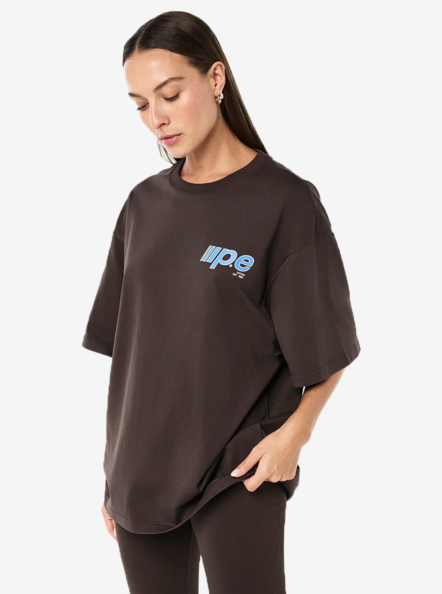Glide Oversized Tee in Coffee
