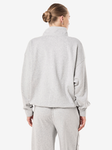 Snap Quarter Zip in Mid Grey Marle