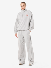 Snap Quarter Zip in Mid Grey Marle