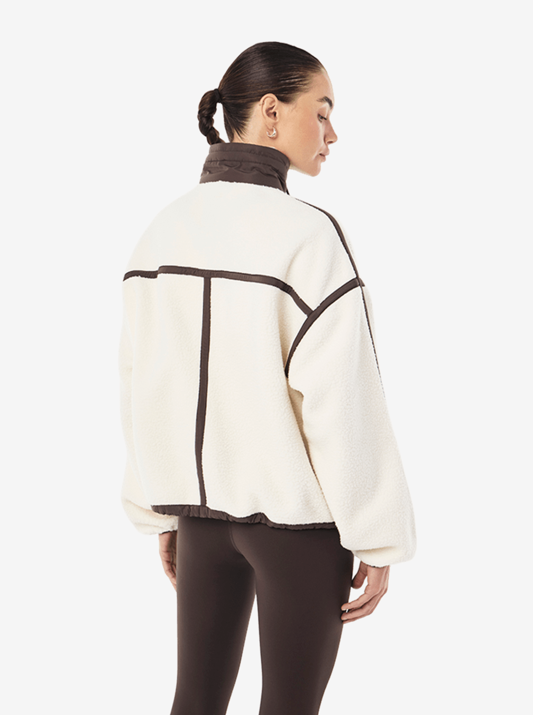 Lennon Sherpa Jacket in Whisper White & Coffee