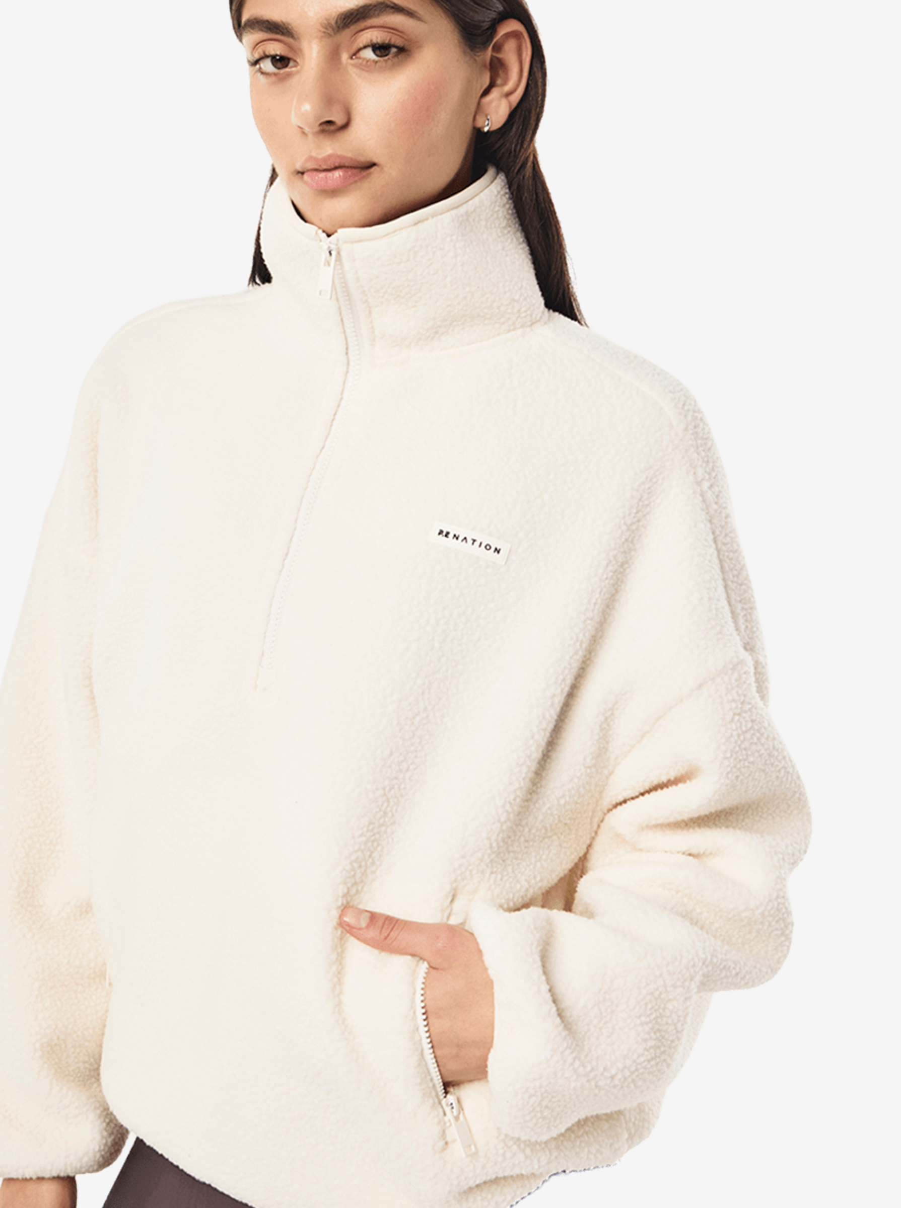 Rotate Quarter Zip in Whisper White