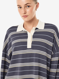 Strata Rugby Knit in Marine Blue Stripe