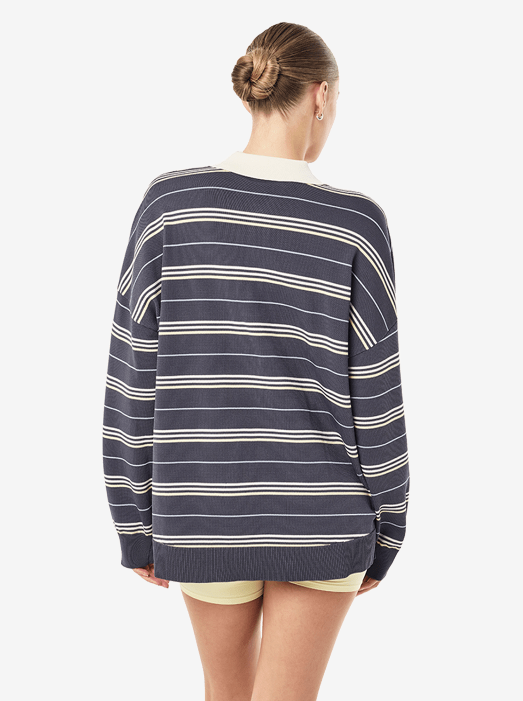 Strata Rugby Knit in Marine Blue Stripe