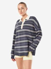 Strata Rugby Knit in Marine Blue Stripe