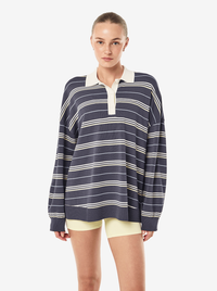 Strata Rugby Knit in Marine Blue Stripe